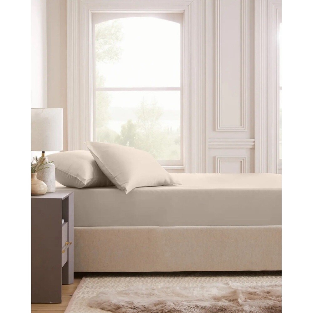 New Quince Bamboo Fitted Sheet Set Sand Bedding Queen $104 Retail